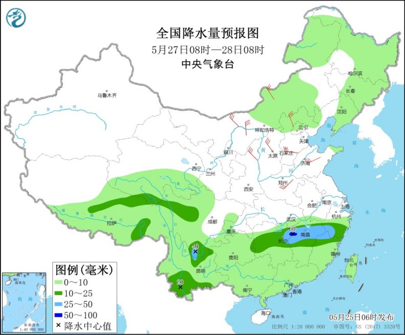 贵州至长江中下游将有较强降雨 华北东北等地多大风天气