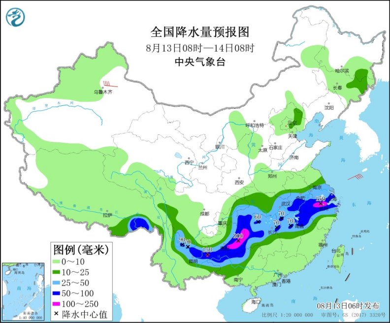 重庆贵州和长江中下游地区有强降水 中央气象台持续发布暴雨黄色预警