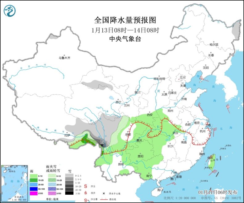 豫鄂湘赣等地有大雾 青藏高原东南部有强降雪过程