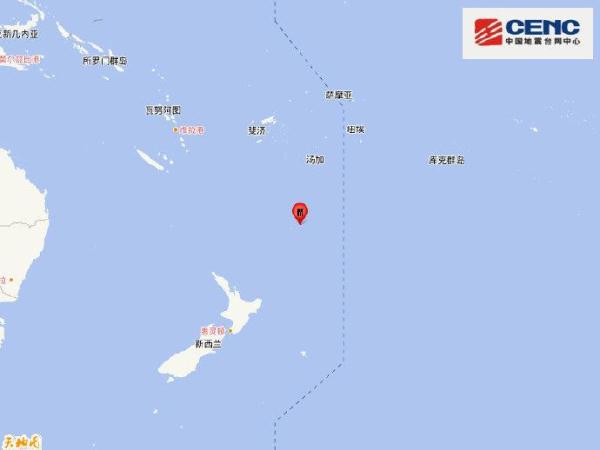 新西兰克马德克群岛发生5.8级地震 震源深度10千米