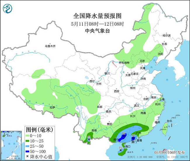 广西广东等地部分地区仍有较强降雨 西北地区多降水天气