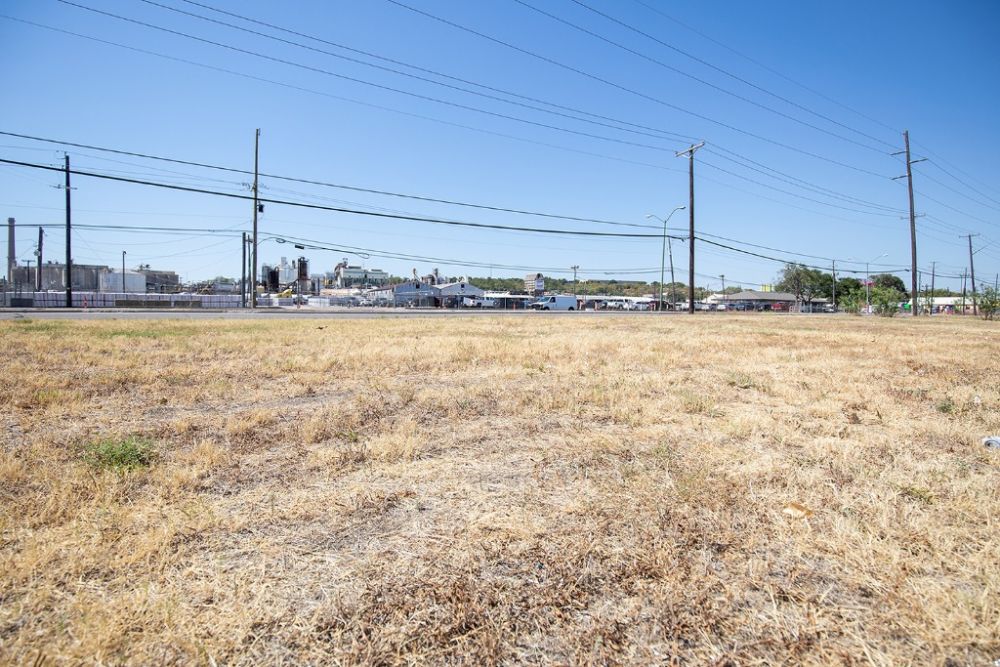 8月17日，美国得克萨斯州达拉斯市一条交通要道旁的草坪几近干枯。新华社发（金新摄）